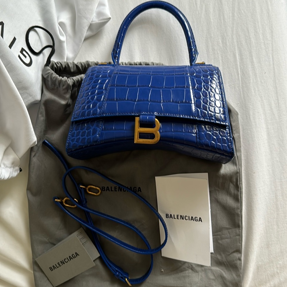 Balenciaga hourglass crocodile embossed